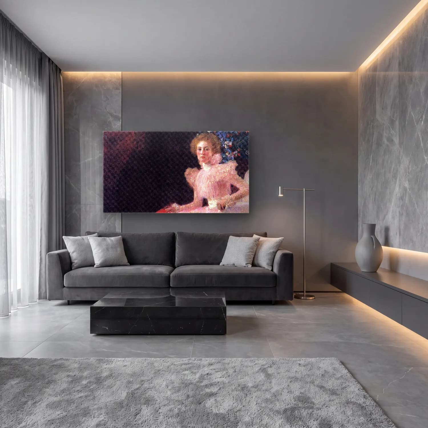 Gustav Klimt – Bildnis Sonja Knips cam tablo — lüks salon duvarında