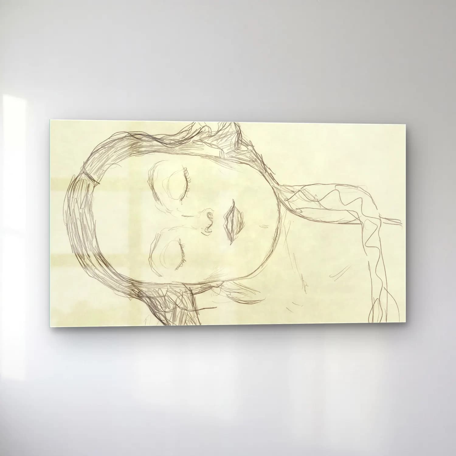 Gustav Klimt – Half-figure of a Young Woman cam tablo — sol açıdan görünüm