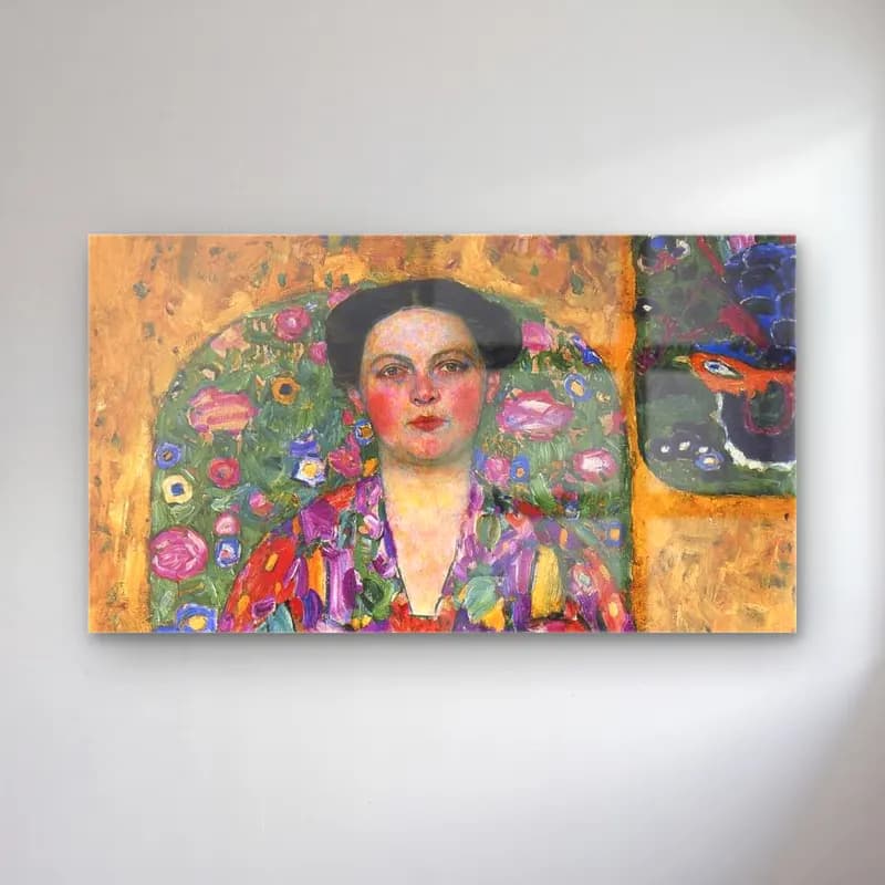 Gustav Klimt – Portrait of Eugenia Primavesi cam tablo — Gustav Klimt – Portrait of Eugenia Primavesi — empresyonist kadın portresi