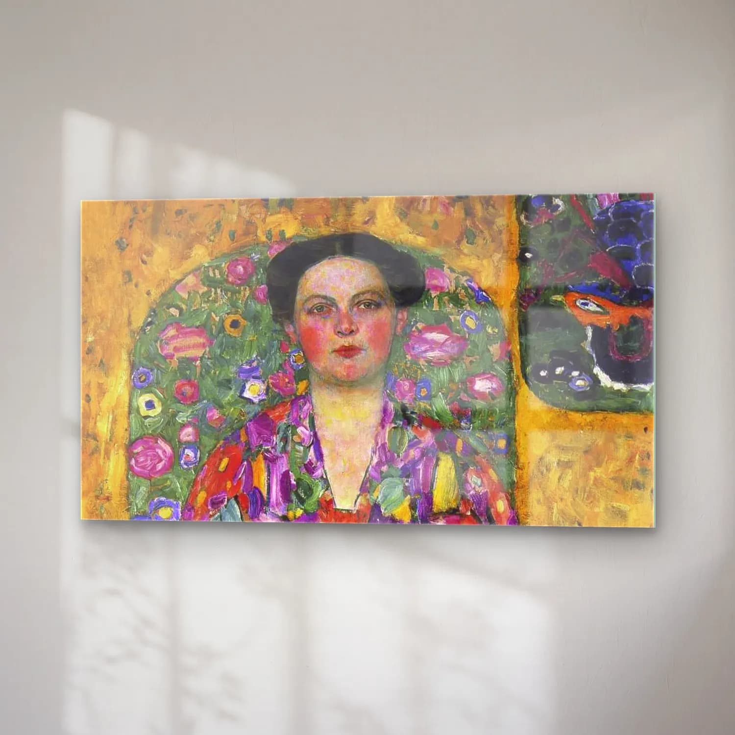 Gustav Klimt – Portrait of Eugenia Primavesi cam tablo — sağ açıdan görünüm