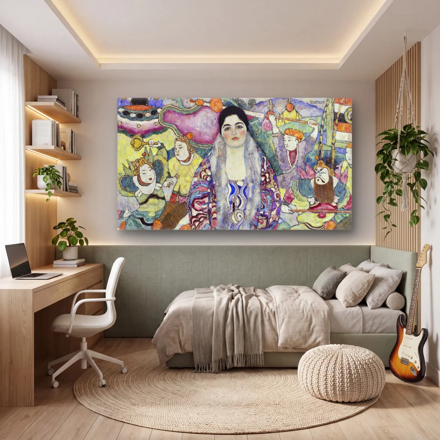Gustav Klimt – Portrait of Friederike Maria Beer cam tablo — genç odasında