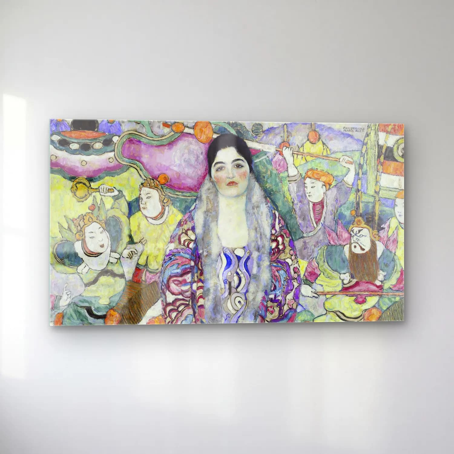 Gustav Klimt – Portrait of Friederike Maria Beer cam tablo — sol açıdan görünüm