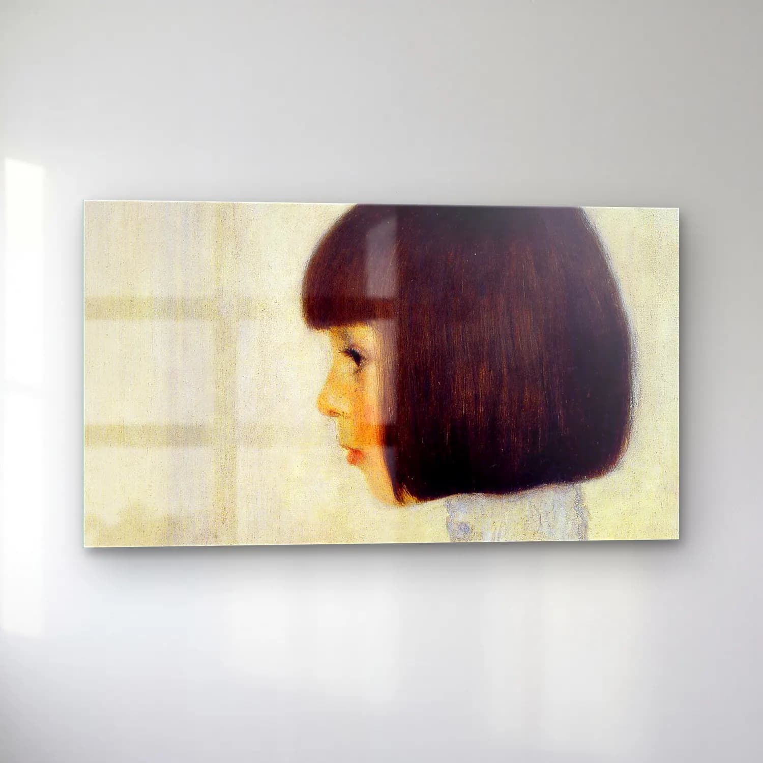 Gustav Klimt – Portrait of Helene Klimt cam tablo — sol açıdan görünüm