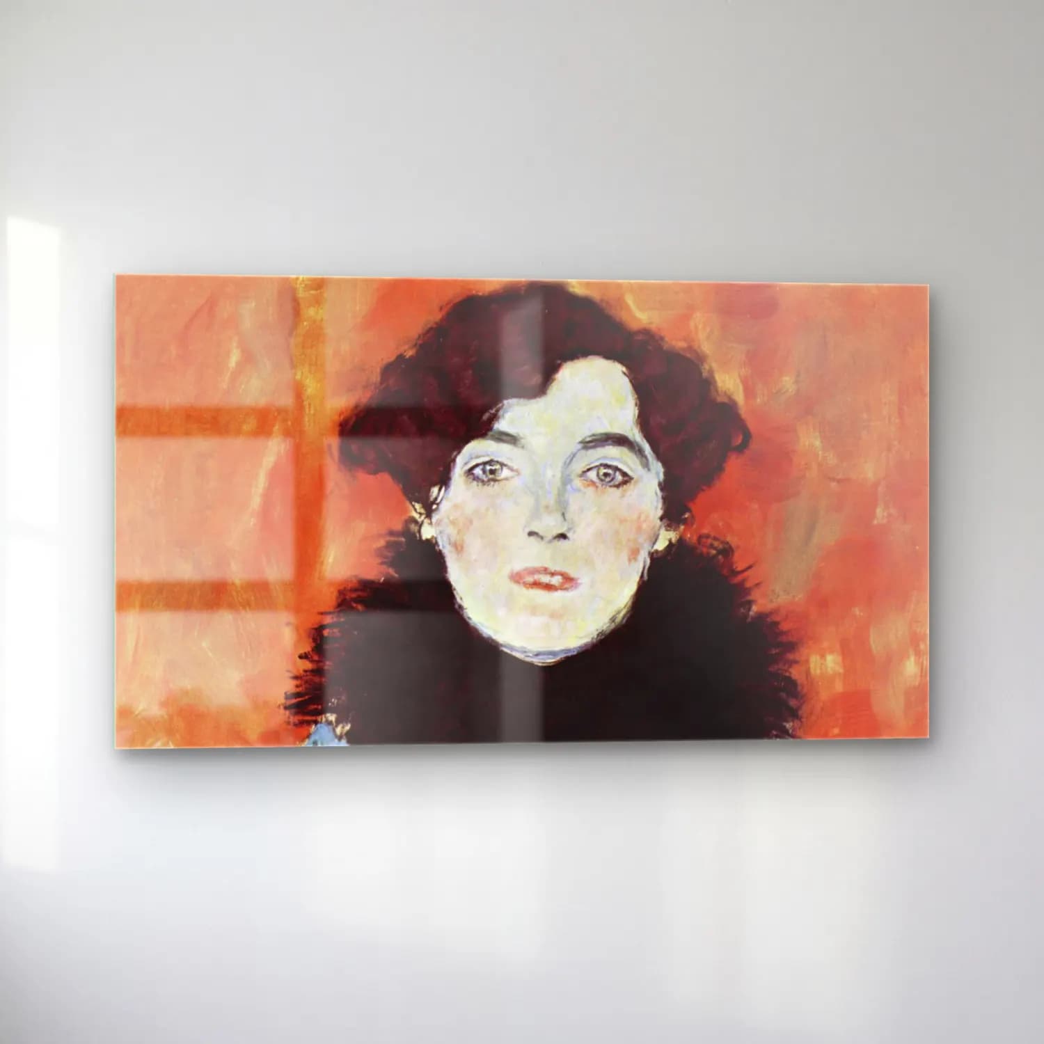 Gustav Klimt – Portrait of Johanna Staude cam tablo — sol açıdan görünüm