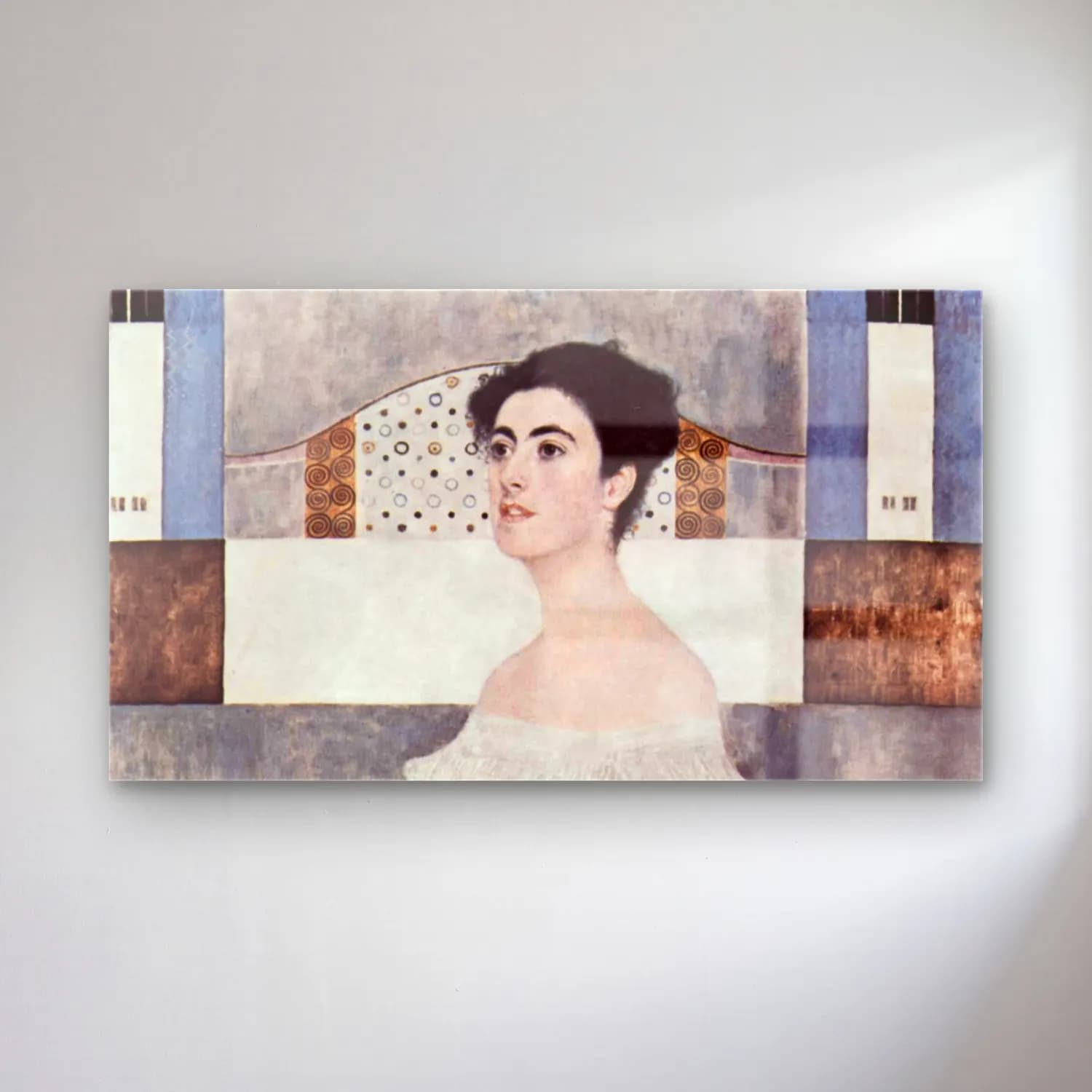 Gustav Klimt – Portrait of Margaret Stonborough-Wittgenstein cam tablo — Gustav Klimt – Portrait of Margaret Stonborough-Wittgenstein — yağlı boya kadın portresi