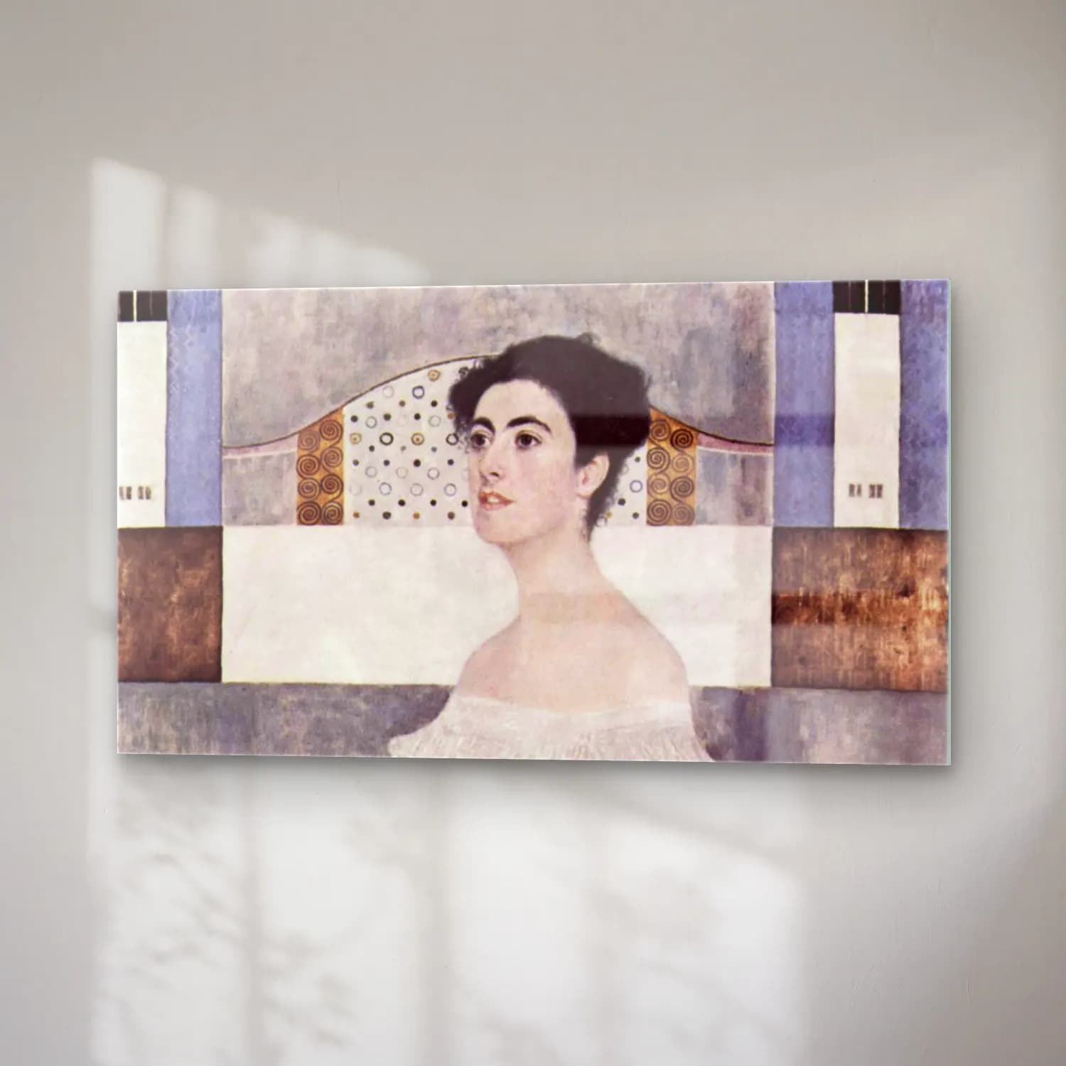 Gustav Klimt – Portrait of Margaret Stonborough-Wittgenstein cam tablo — sağ açıdan görünüm