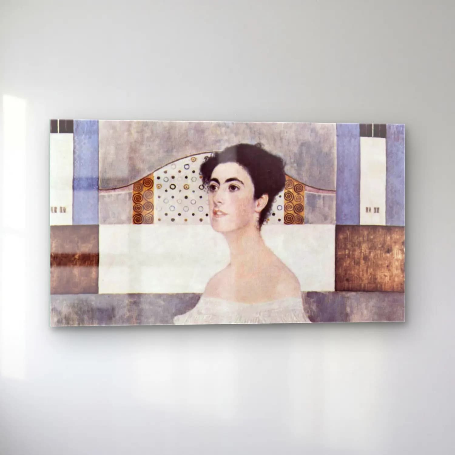 Gustav Klimt – Portrait of Margaret Stonborough-Wittgenstein cam tablo — sol açıdan görünüm