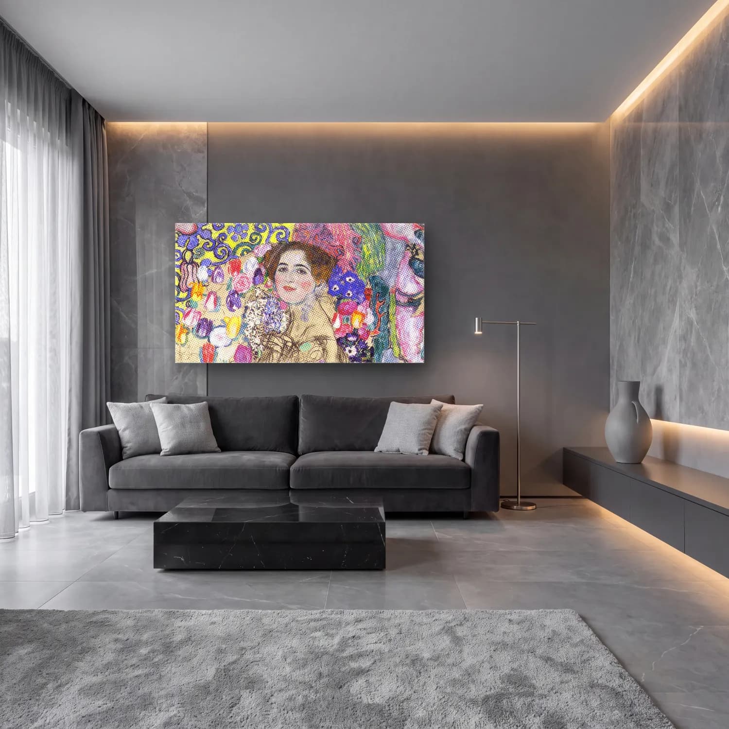 Gustav Klimt – Portrait of Maria Munk cam tablo — lüks salon duvarında