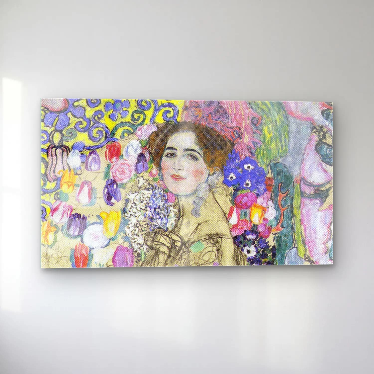 Gustav Klimt – Portrait of Maria Munk cam tablo — sol açıdan görünüm