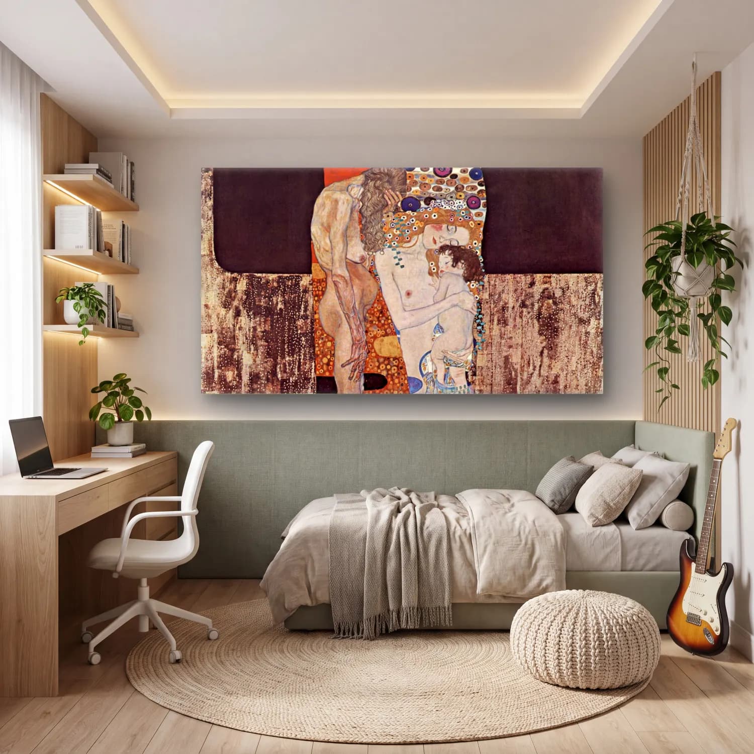 Gustav Klimt – The Three Ages of the Woman cam tablo — genç odasında