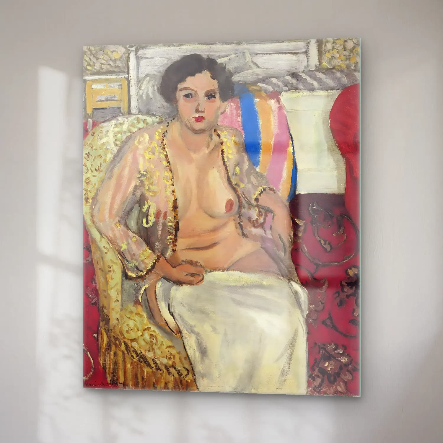Henri Matisse – Femme au fauteuil–Femme en négligé cam tablo — sağ açıdan görünüm