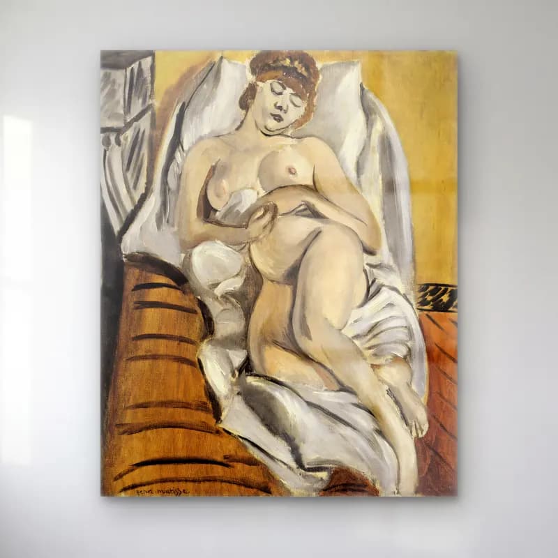 Henri Matisse – Femme nue (circa 1915) cam tablo — Henri Matisse – Femme nue (circa 1915) — empresyonist figür çalışması