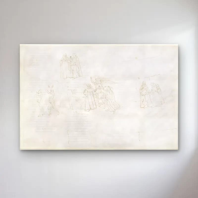 Sandro Botticelli – Dini Sahne No. 34 cam tablo — Sandro Botticelli – Dini Sahne No. 34 — karakalem dini sahne