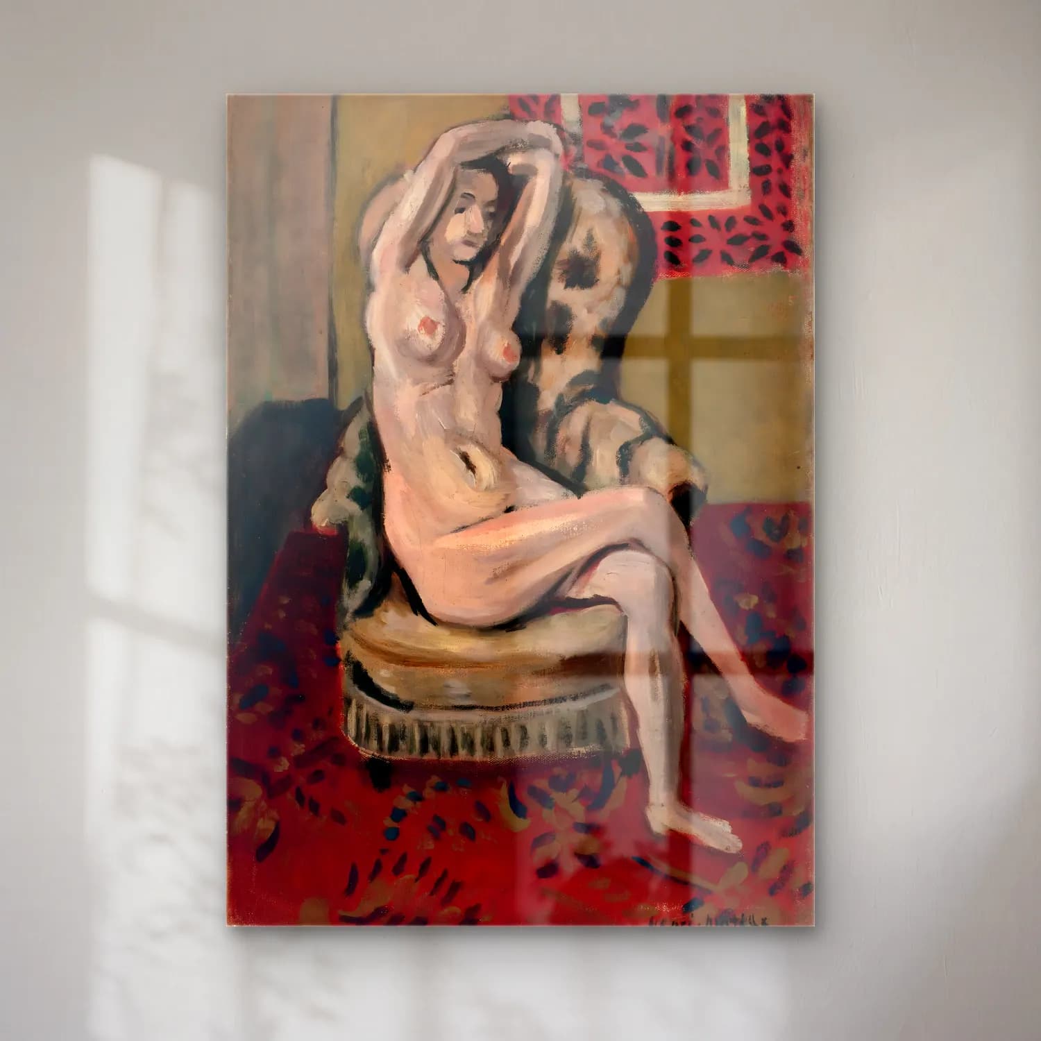 Henri Matisse – Nu assis cam tablo — Henri Matisse – Nu assis — yağlı boya figür çalışması
