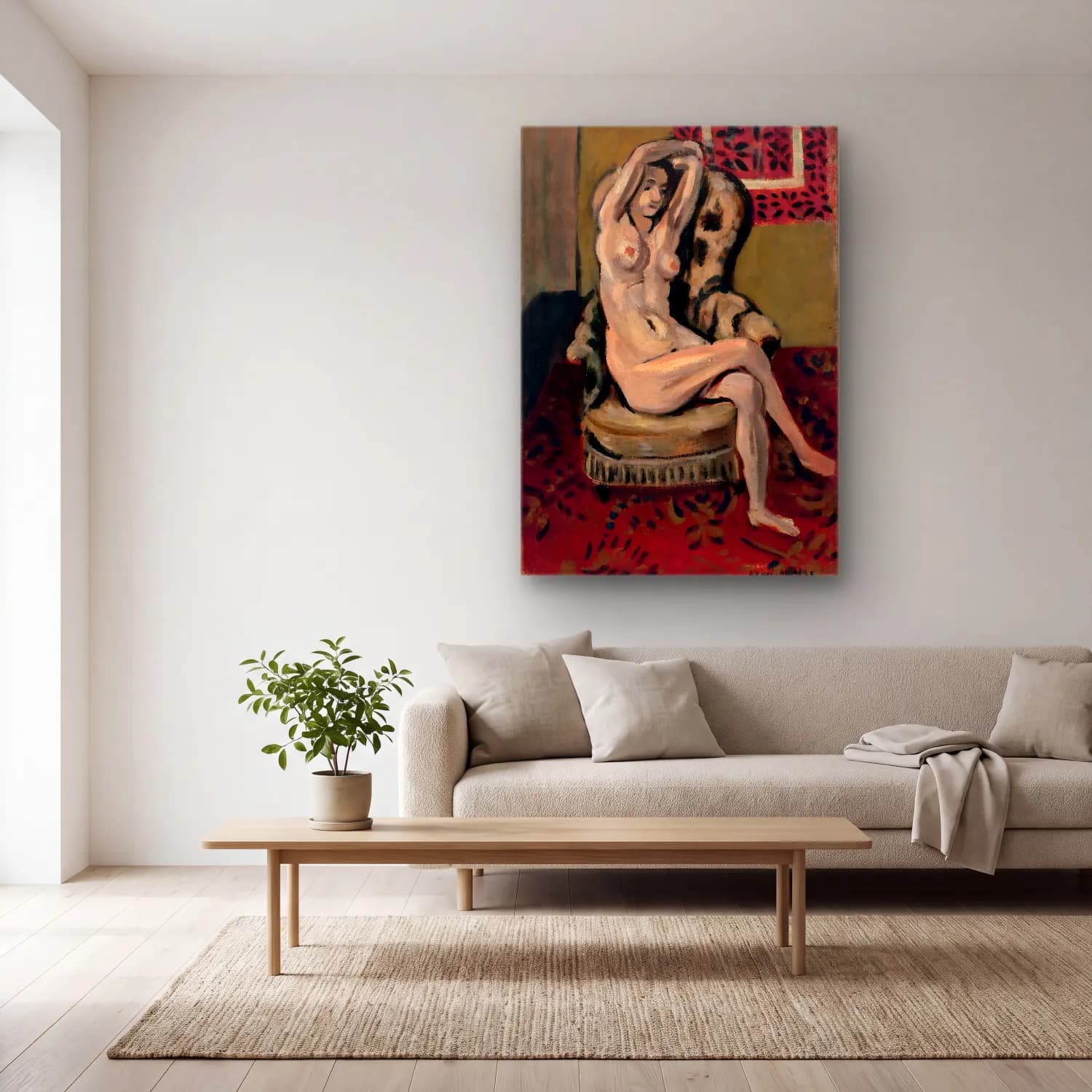 Henri Matisse – Nu assis cam tablo — açık renk salonda