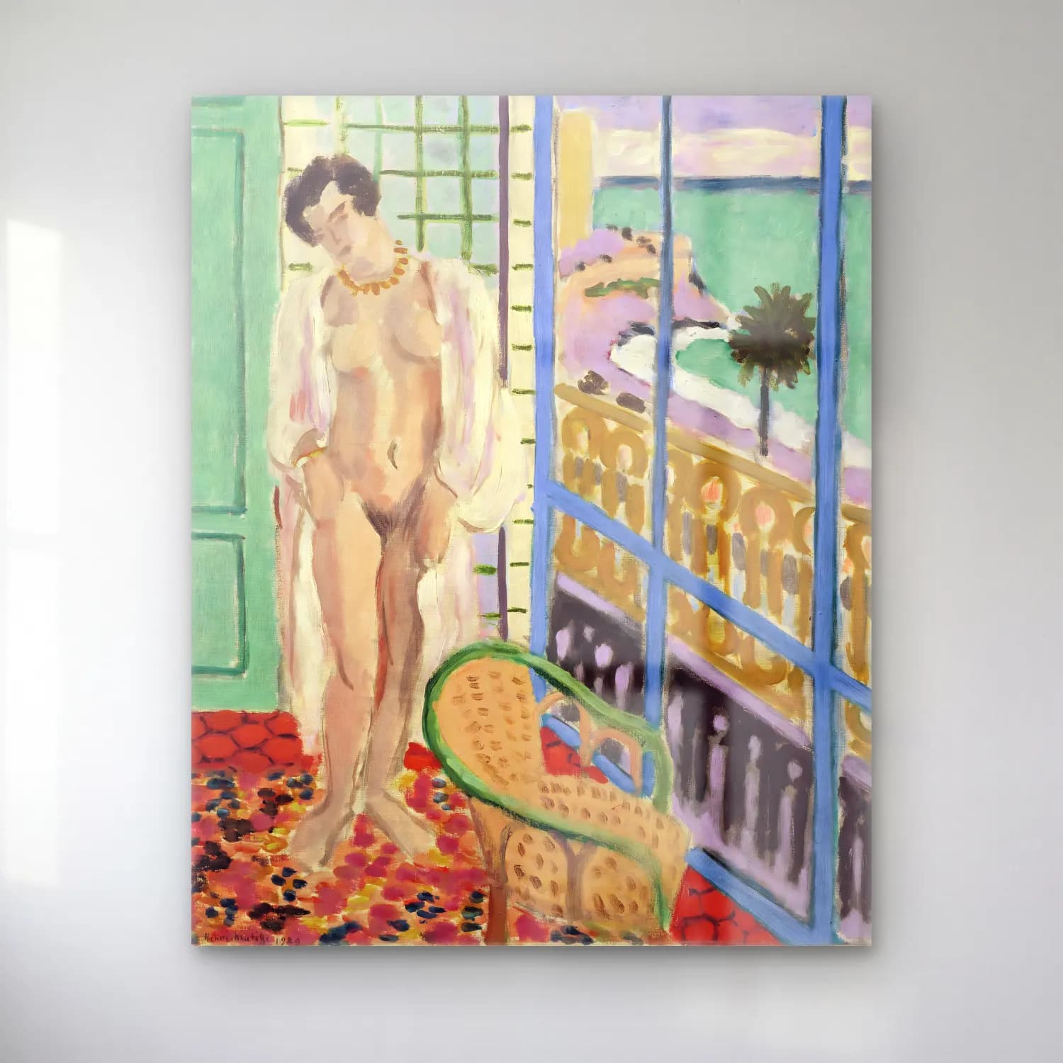 Henri Matisse – Nu à la fenêtre cam tablo — Henri Matisse – Nu à la fenêtre — empresyonist figür çalışması
