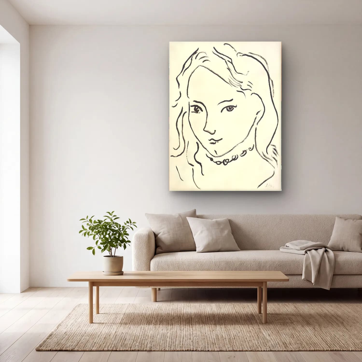 Henri Matisse – Portrait de Marguerite cam tablo — açık renk salonda