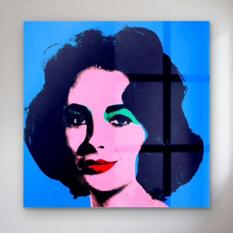 Pop Art Kadın Portresi – Mavi Tonlar cam tablo — Pop Art Kadın Portresi – Mavi Tonlar — pop art kadın portresi