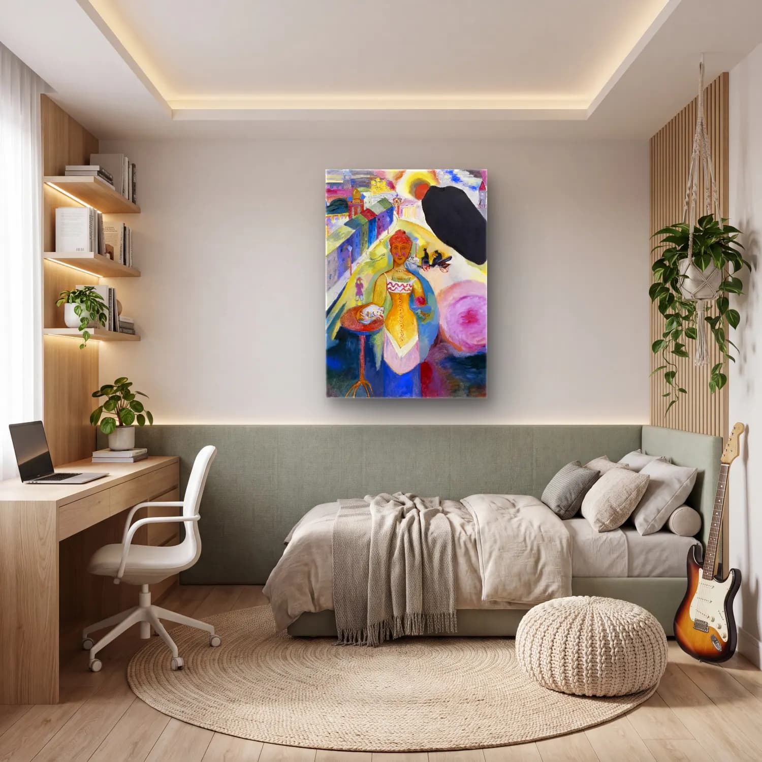 Wassily Kandinsky – Lady in Moscow cam tablo — genç odasında