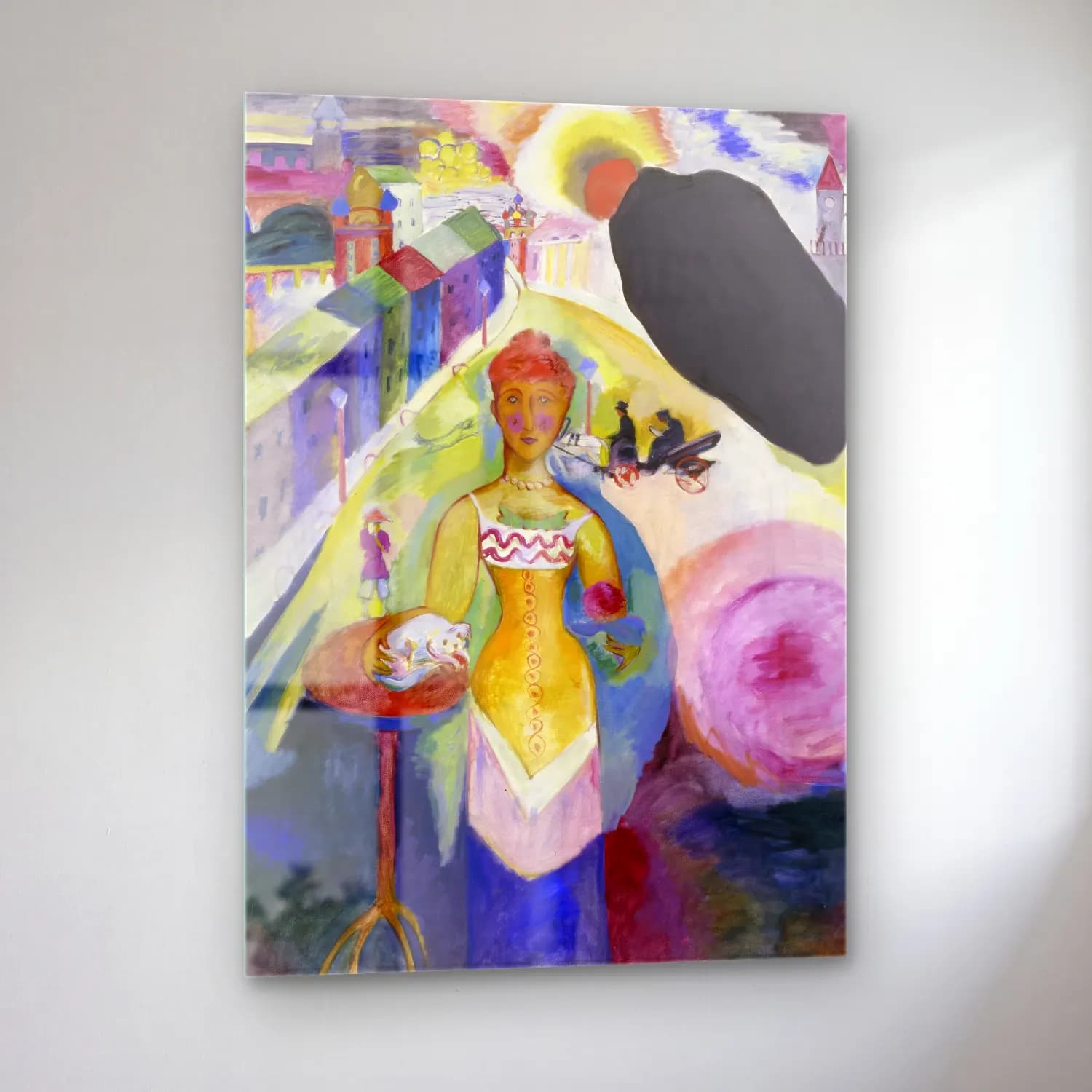 Wassily Kandinsky – Lady in Moscow cam tablo — sol açıdan görünüm