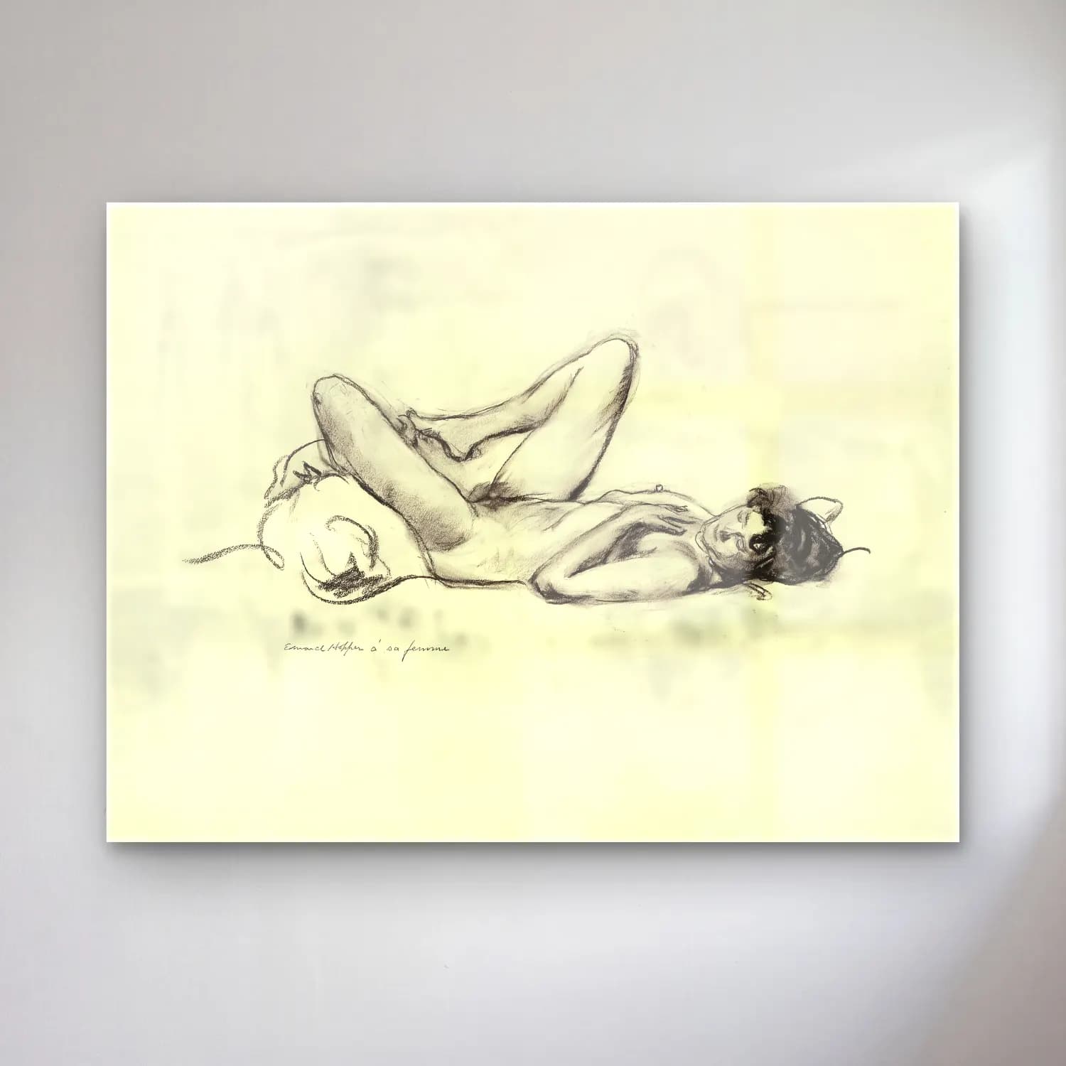 Karakalem Figür Çalışması No. 4 cam tablo — Karakalem Figür Çalışması No. 4 — karakalem figür çalışması