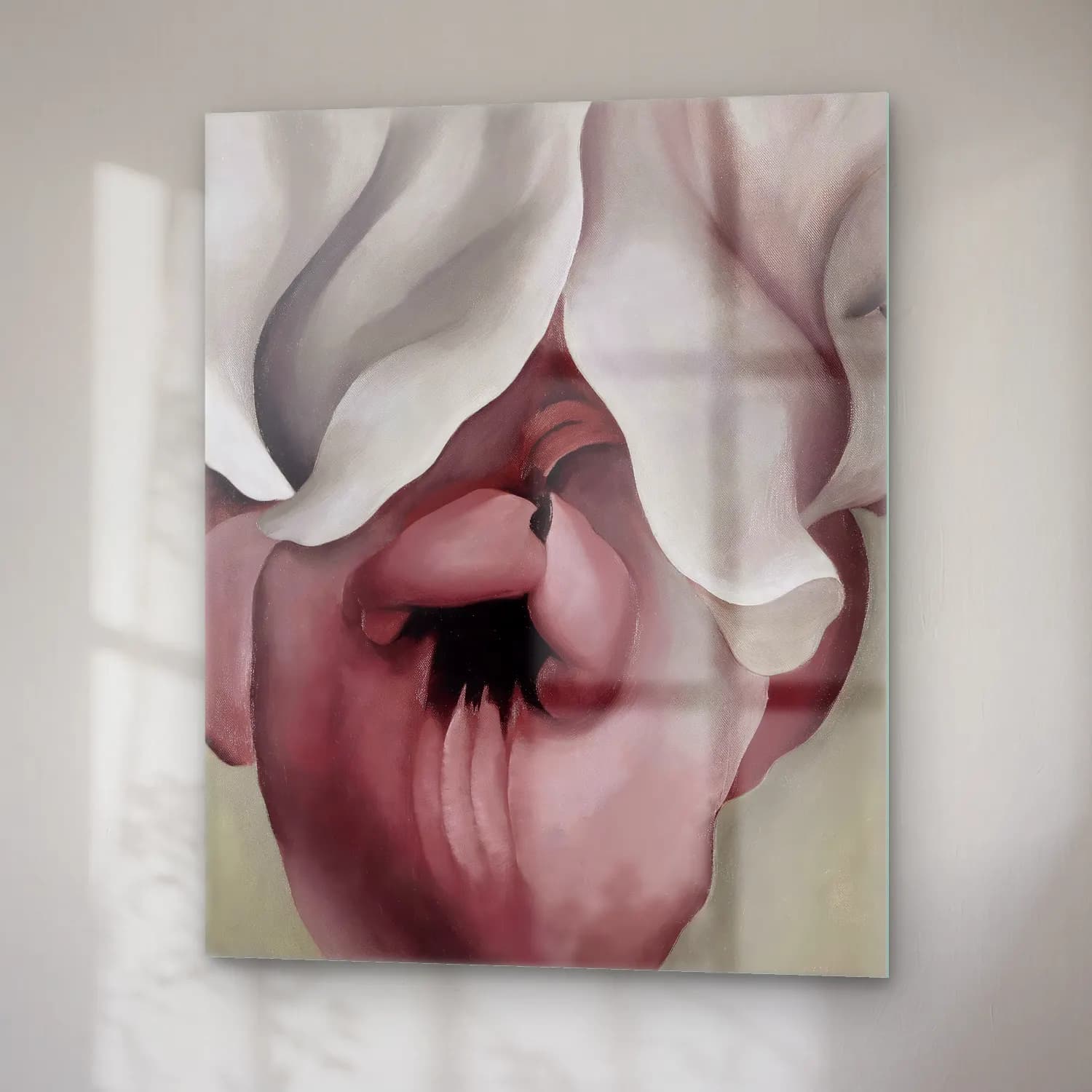 Yağlı Boya Manolya No. 8 cam tablo — sağ açıdan görünüm
