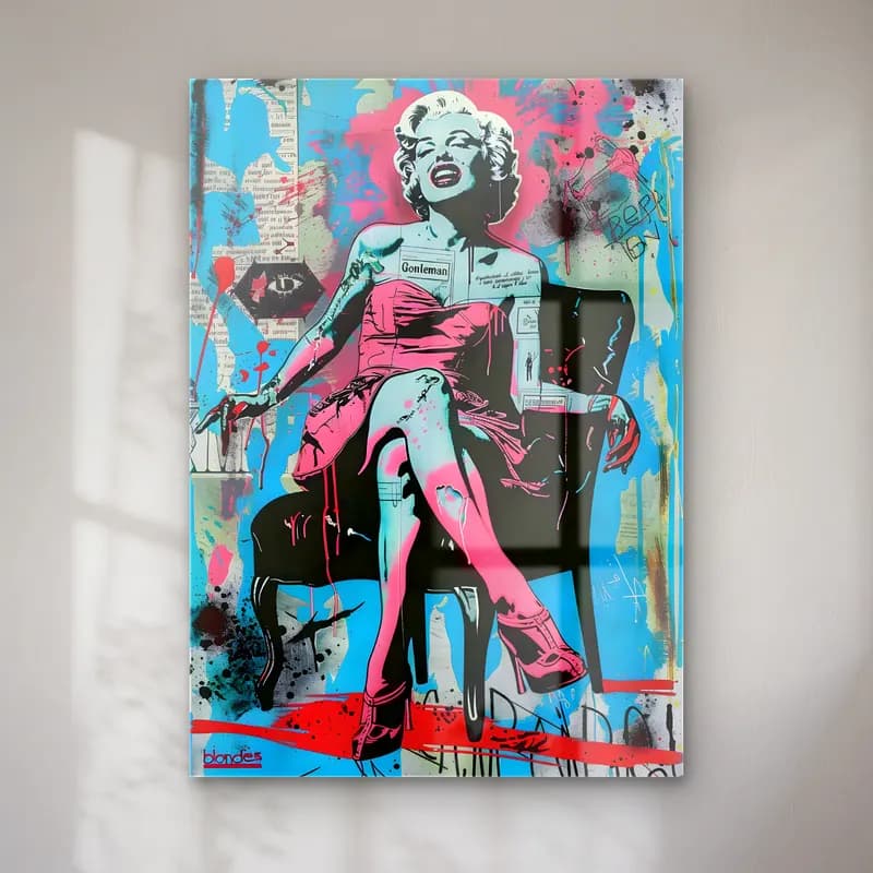 Pop Art Elbiseli Kadın cam tablo — Pop Art Elbiseli Kadın — pop art elbiseli kadın