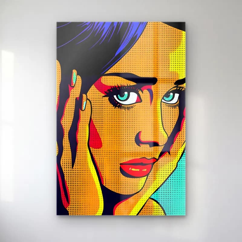 Pop Art Kadın Portresi No. 17 cam tablo — Pop Art Kadın Portresi No. 17 — pop art kadın portresi