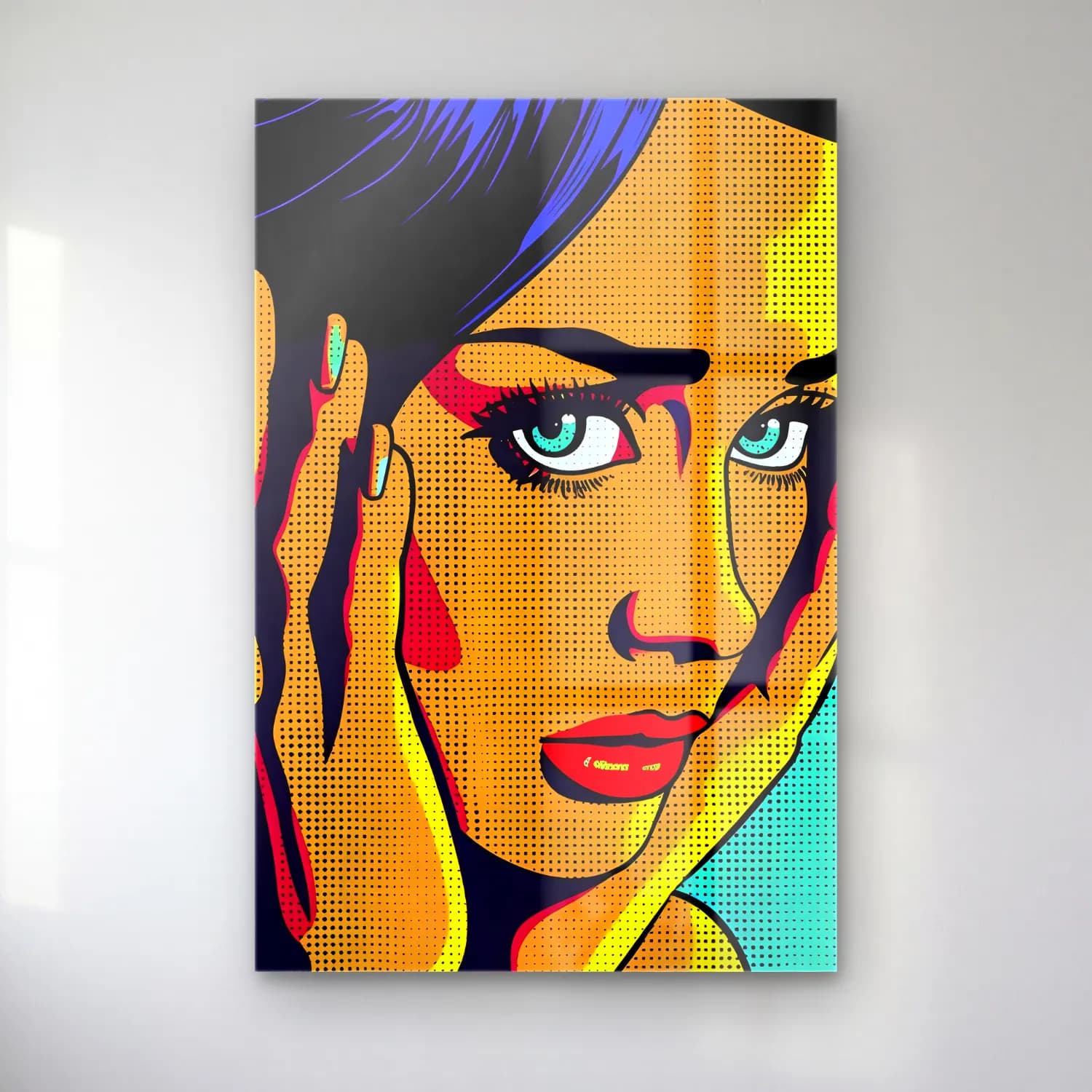 Pop Art Kadın Portresi No. 17 cam tablo — Pop Art Kadın Portresi No. 17 — pop art kadın portresi