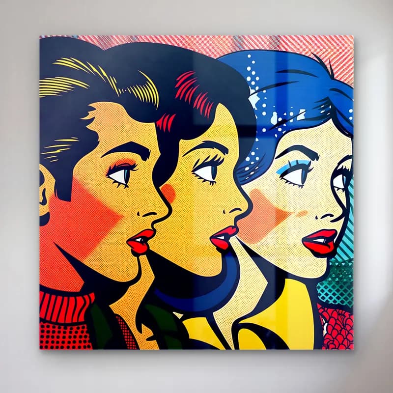 Pop Art Kadın Portresi No. 18 cam tablo — Pop Art Kadın Portresi No. 18 — pop art kadın portresi