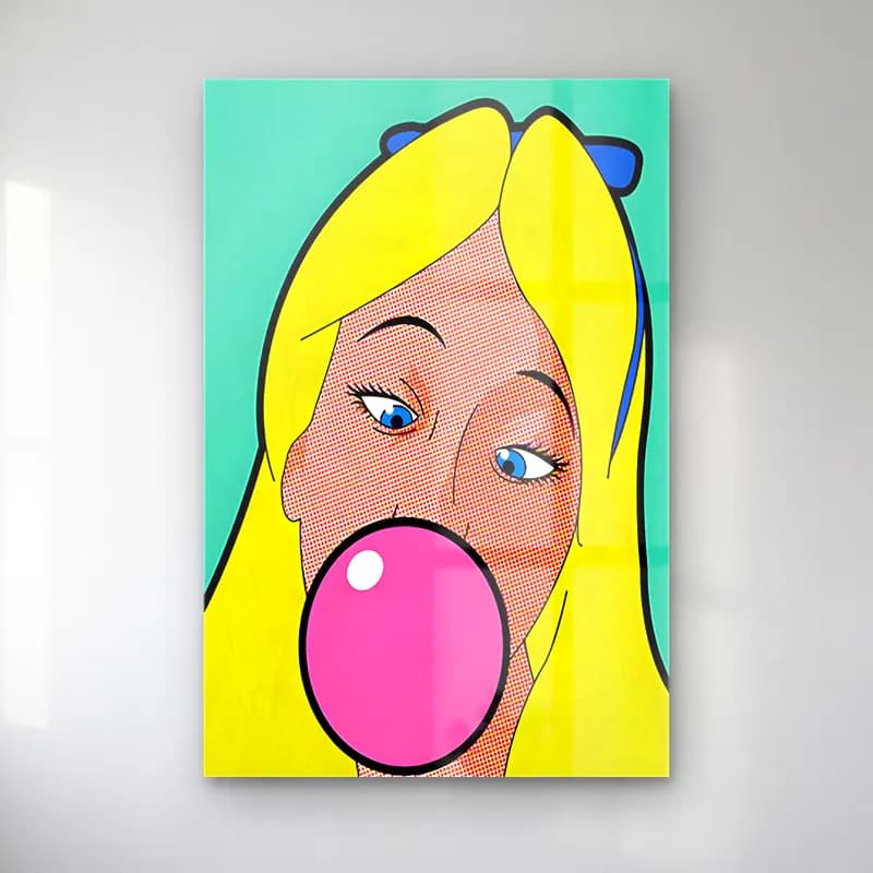 Pop Art Kız Çocuğu Portresi No. 2 cam tablo — Pop Art Kız Çocuğu Portresi No. 2 — pop art kız çocuğu portresi