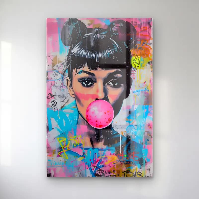 Pop Art Kız Çocuğu Portresi No. 4 cam tablo — Pop Art Kız Çocuğu Portresi No. 4 — pop art kız çocuğu portresi