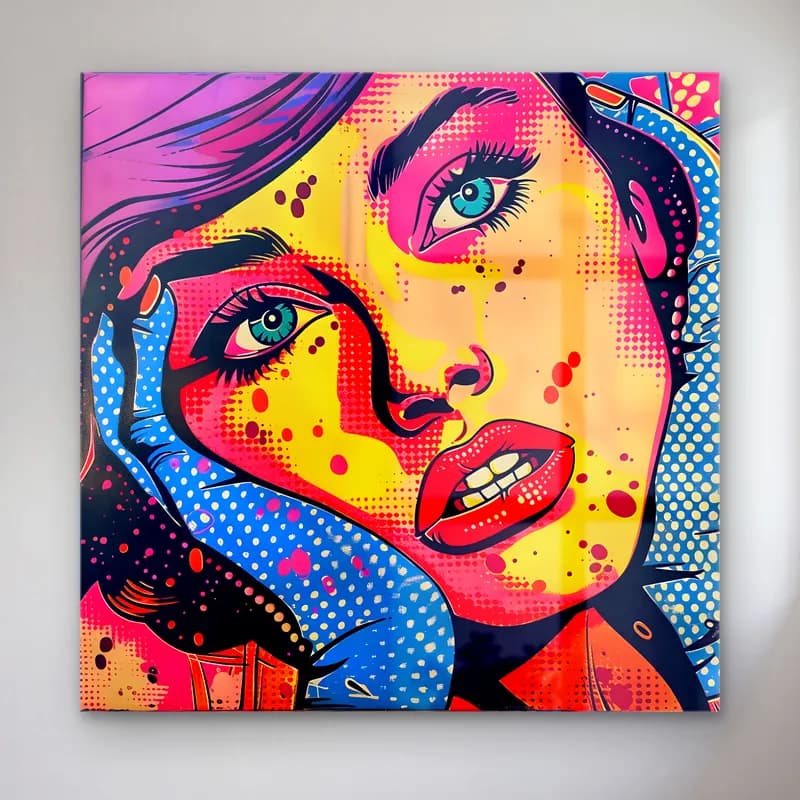 Pop Art Kadın Portresi No. 22 cam tablo — Pop Art Kadın Portresi No. 22 — pop art kadın portresi
