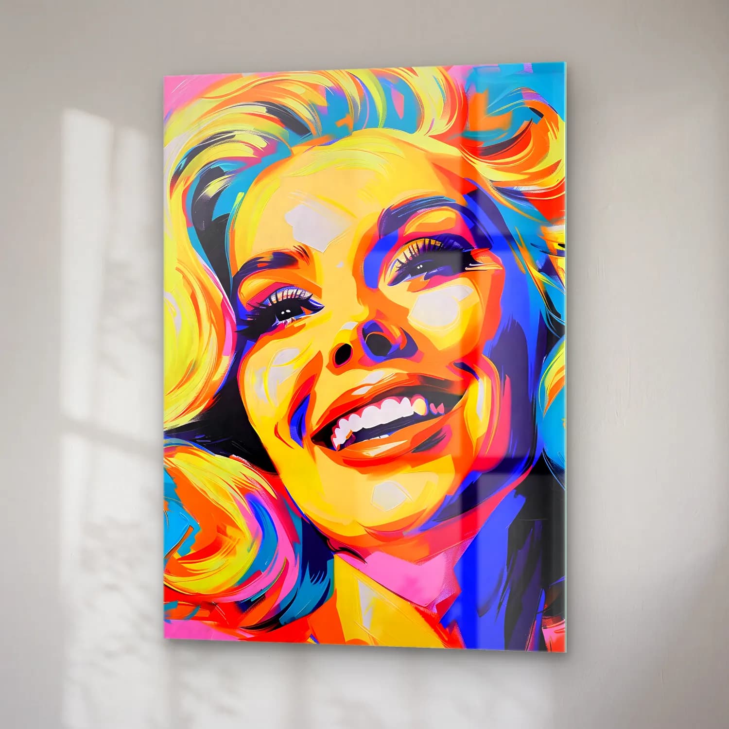Pop Art Kadın Portresi No. 29 cam tablo — sağ açıdan görünüm