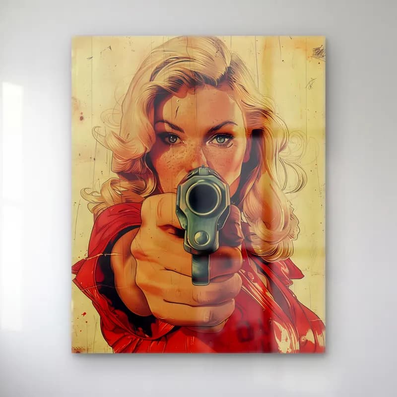 Pop Art Kadın Portresi No. 32 cam tablo — Pop Art Kadın Portresi No. 32 — pop art kadın portresi
