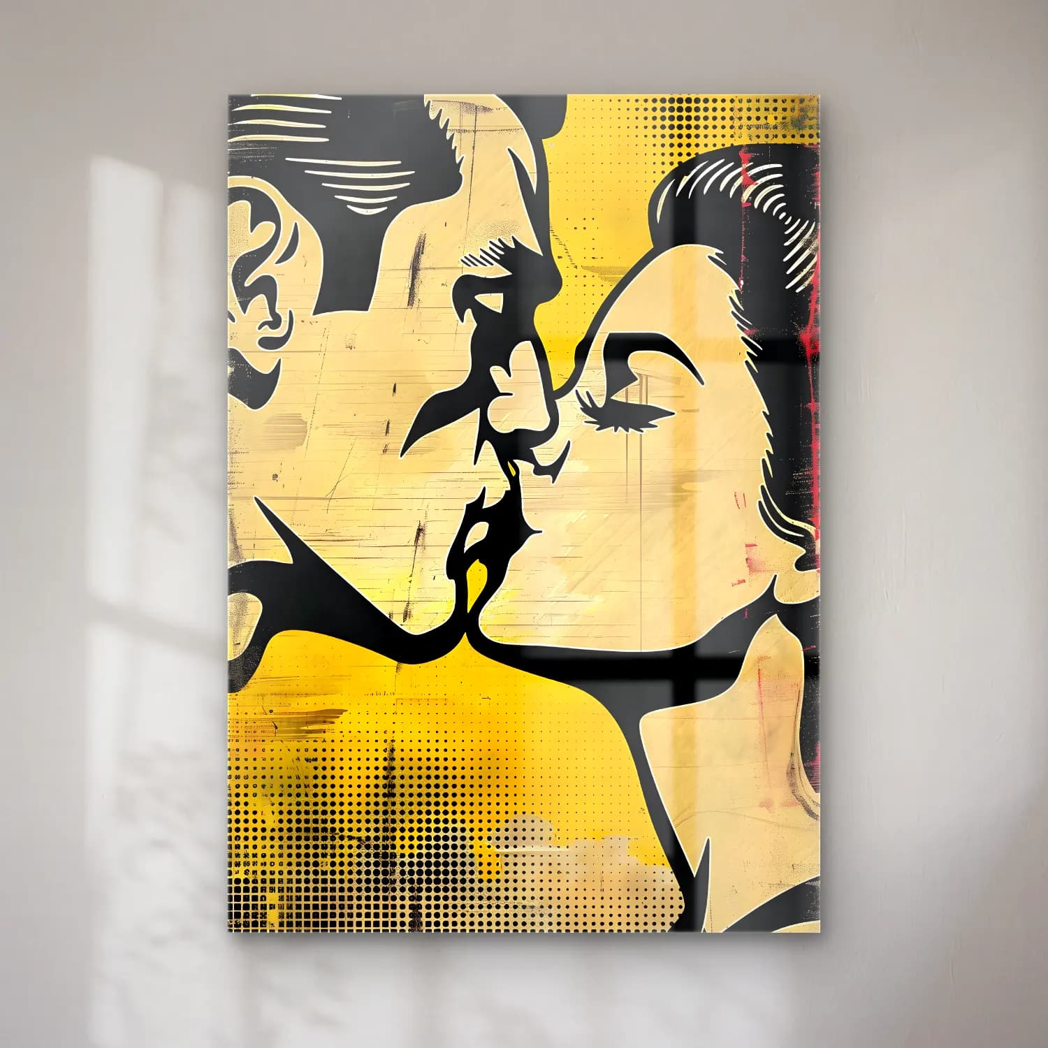 Pop Art Aşıklar – Sarı Tonlar cam tablo — Pop Art Aşıklar – Sarı Tonlar — pop art aşıklar