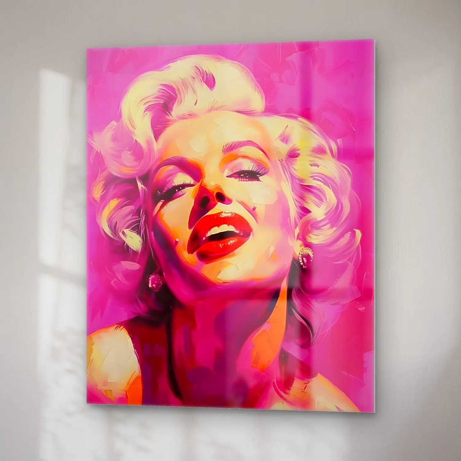Pop Art Kadın Portresi No. 23 cam tablo — sağ açıdan görünüm