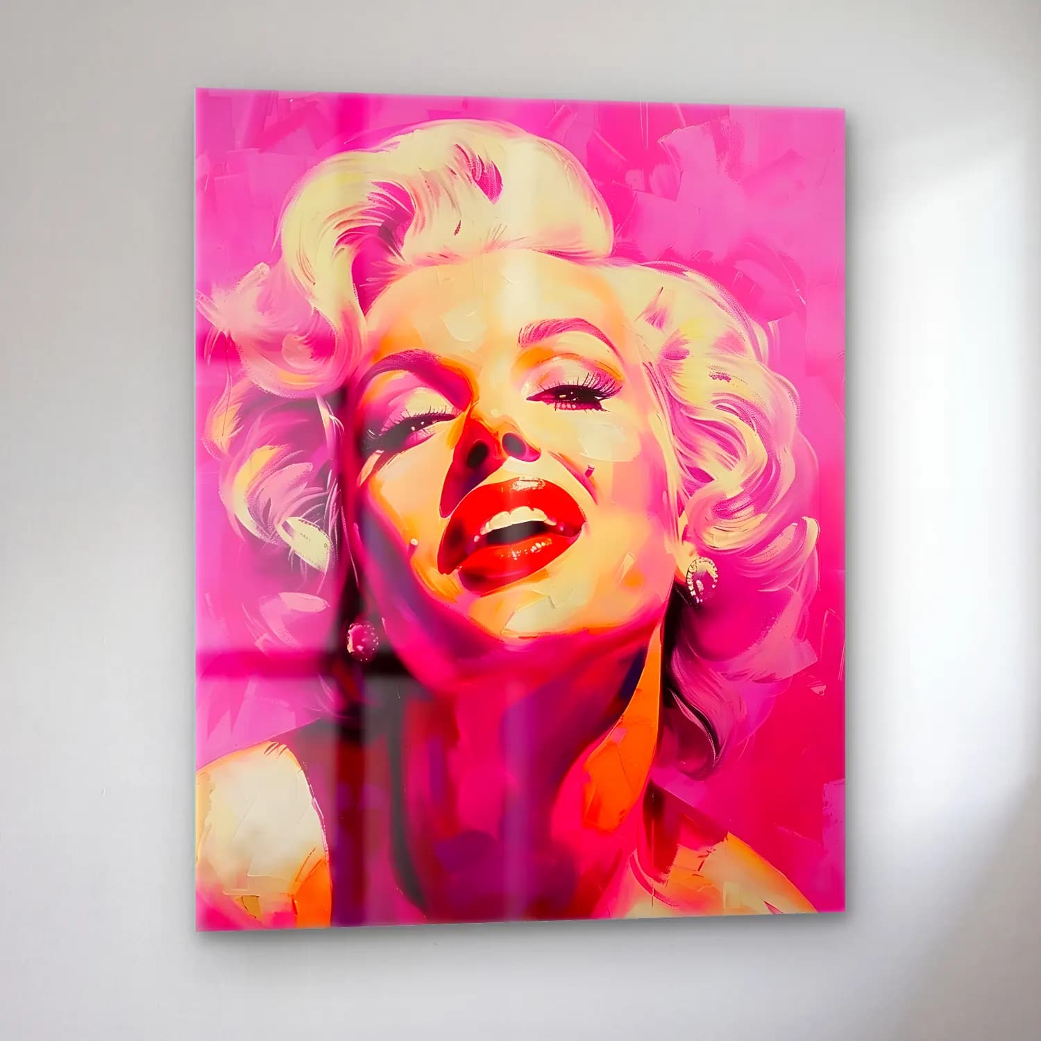 Pop Art Kadın Portresi No. 23 cam tablo — sol açıdan görünüm