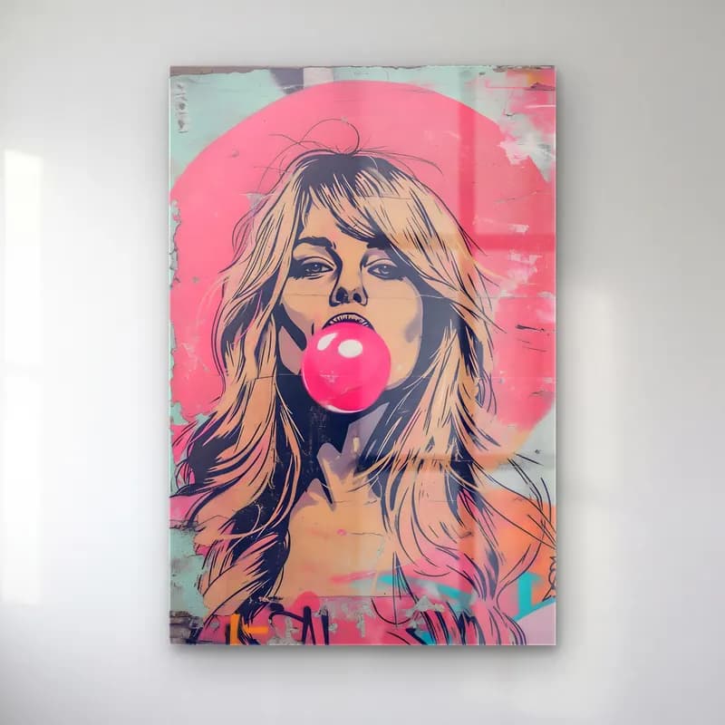 Pop Art Kız Çocuğu Portresi No. 7 cam tablo — Pop Art Kız Çocuğu Portresi No. 7 — pop art kız çocuğu portresi