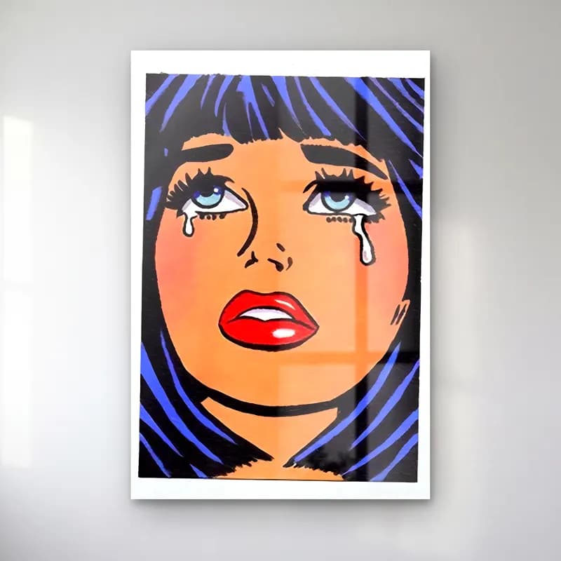 Pop Art Kadın Portresi No. 36 cam tablo — Pop Art Kadın Portresi No. 36 — pop art kadın portresi