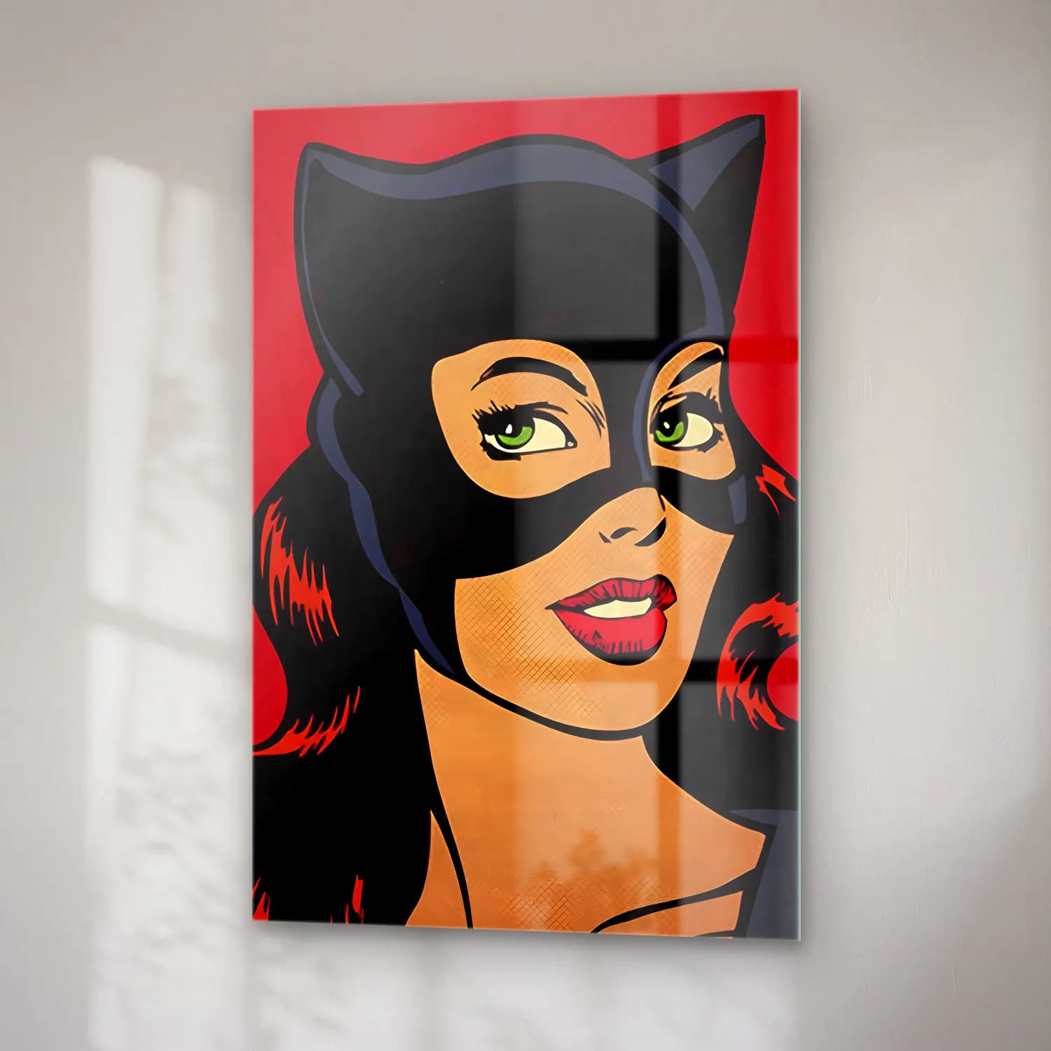 Pop Art Kadın Portresi No. 41 cam tablo — sağ açıdan görünüm