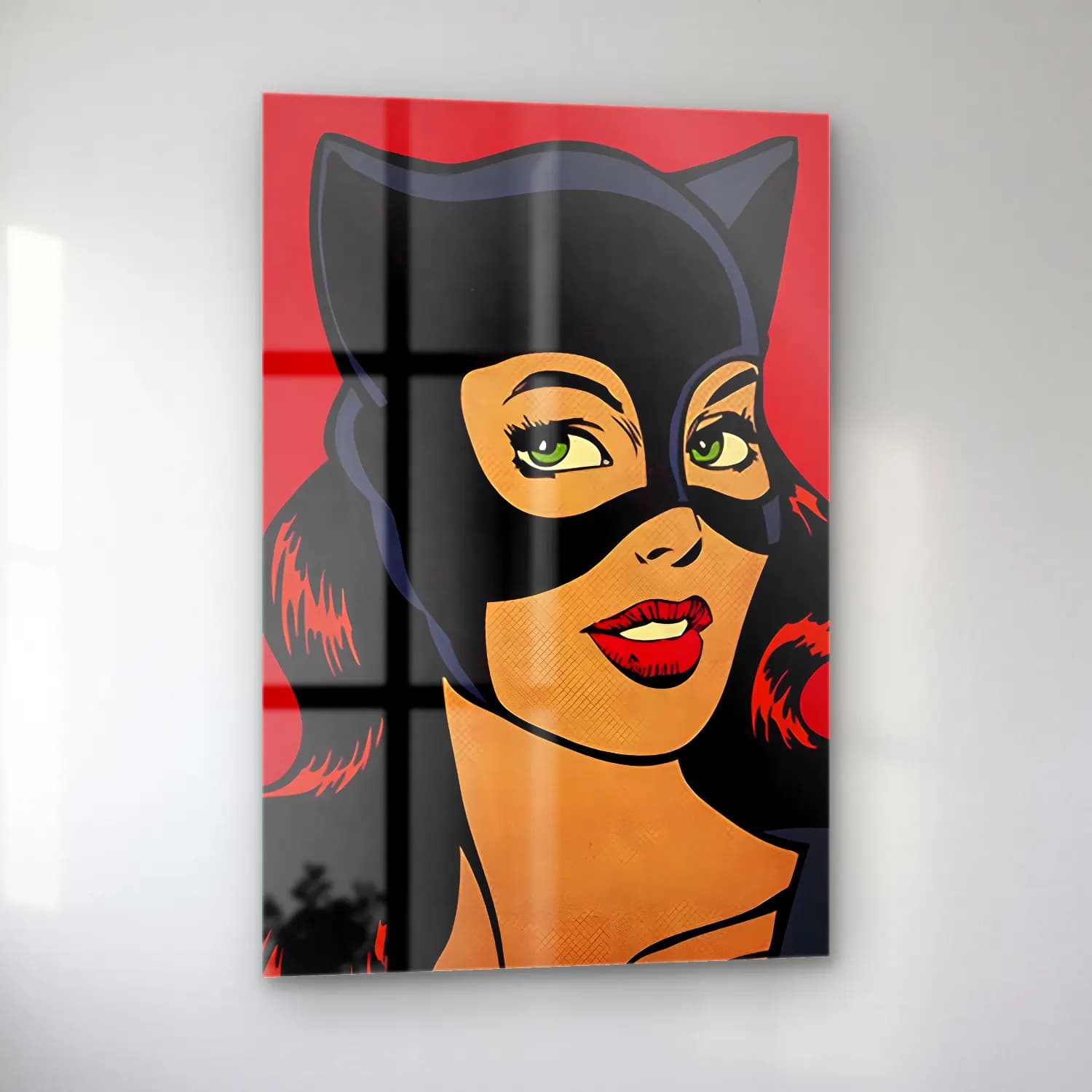 Pop Art Kadın Portresi No. 41 cam tablo — sol açıdan görünüm