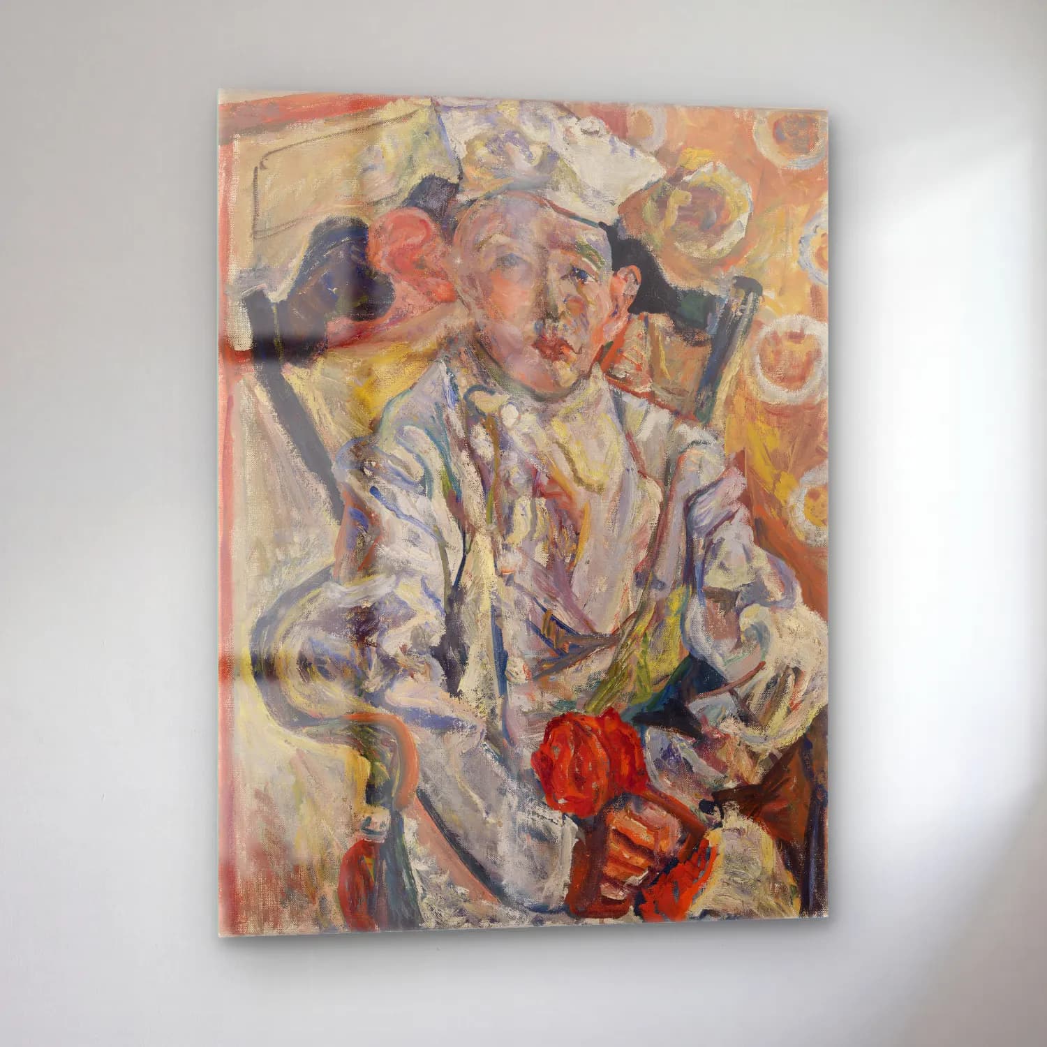 Chaim Soutine – The Pastry Chef (Baker Boy) (Le Pâtissier) cam tablo — sol açıdan görünüm