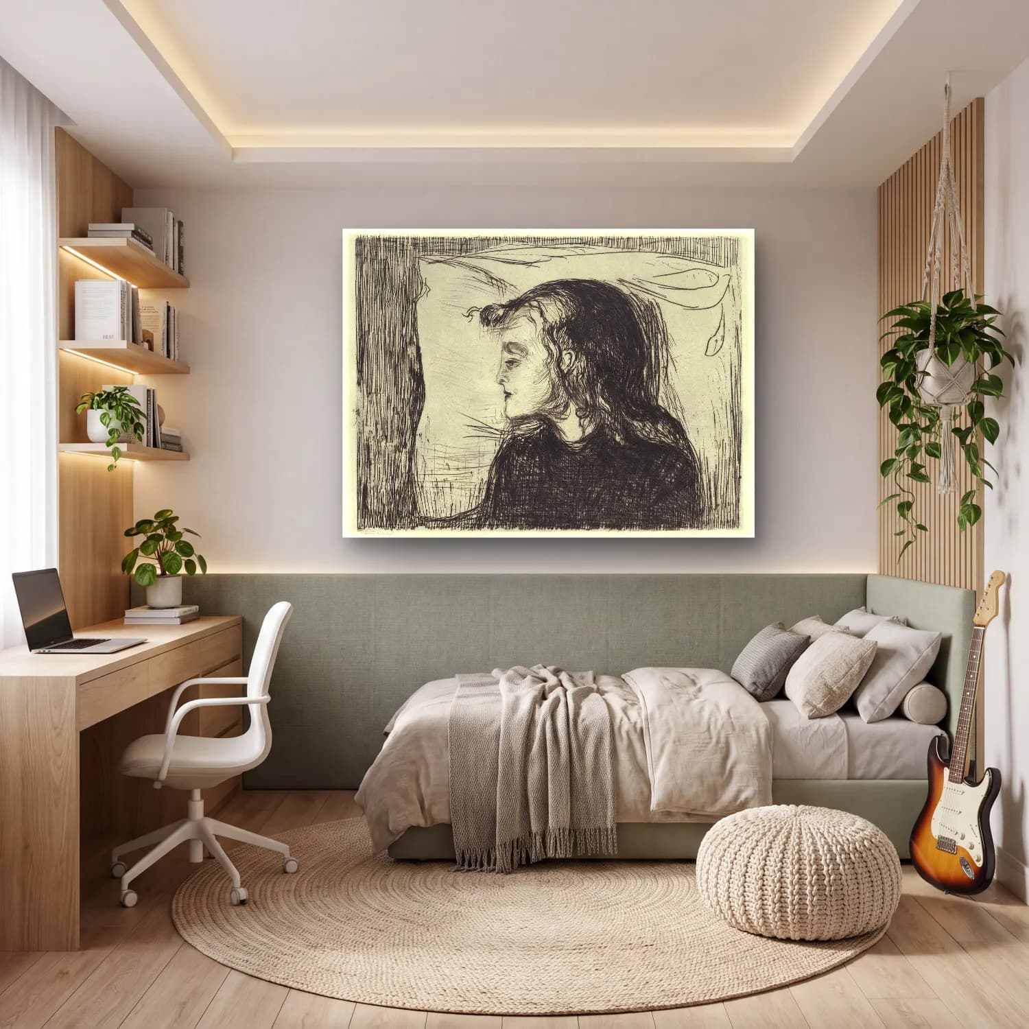 Edvard Munch – The Sick Girl cam tablo — genç odasında