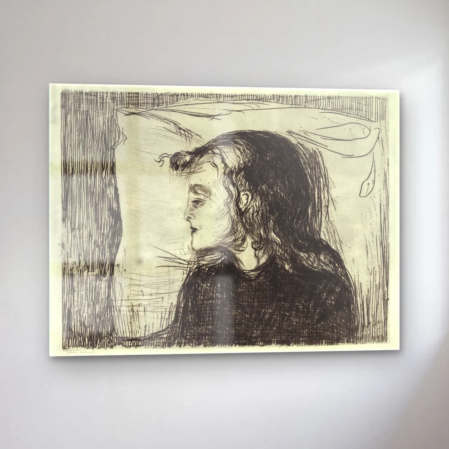 Edvard Munch – The Sick Girl cam tablo — sol açıdan görünüm
