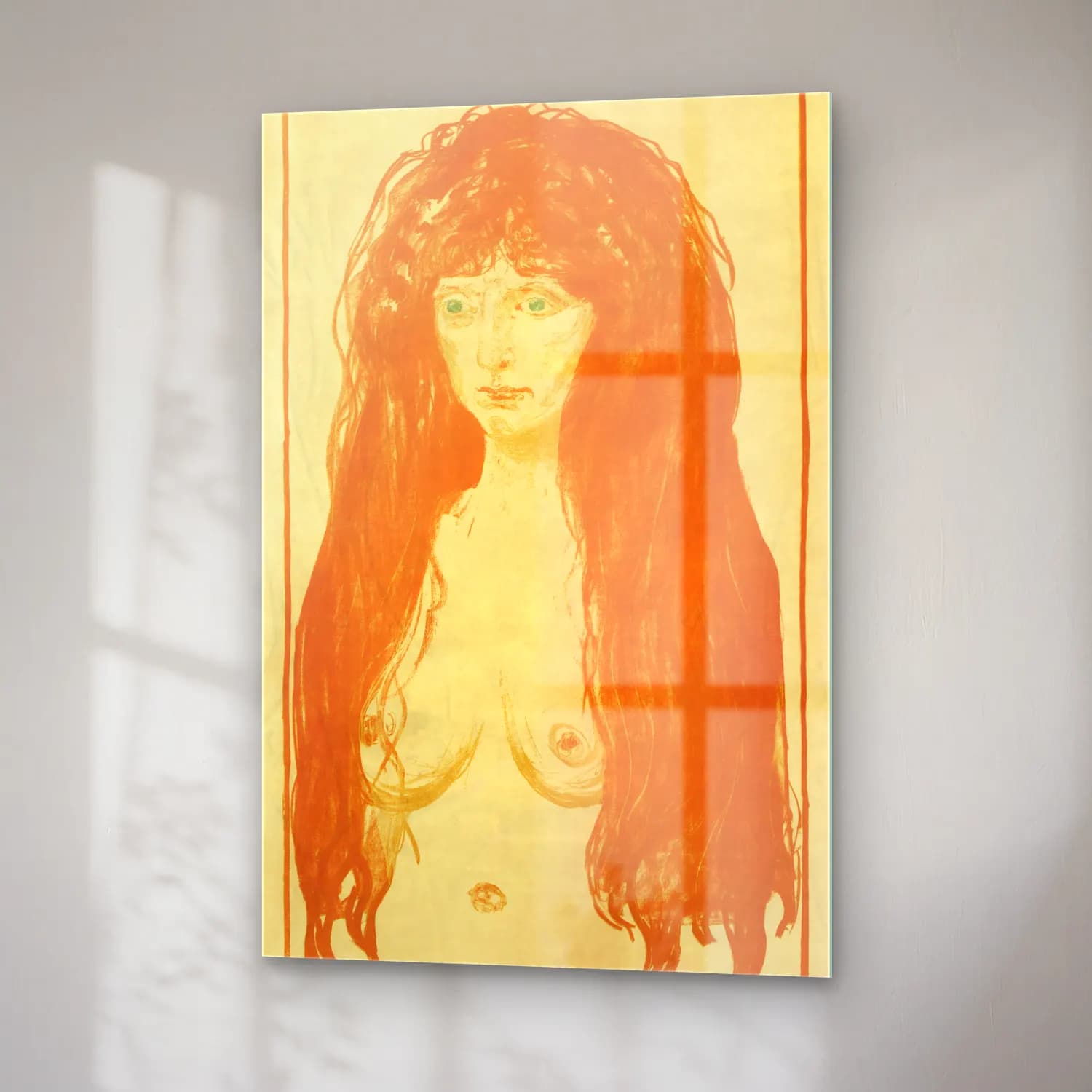 Edvard Munch – The Sin, Woman with Red Hair and Green Eyes cam tablo — sağ açıdan görünüm