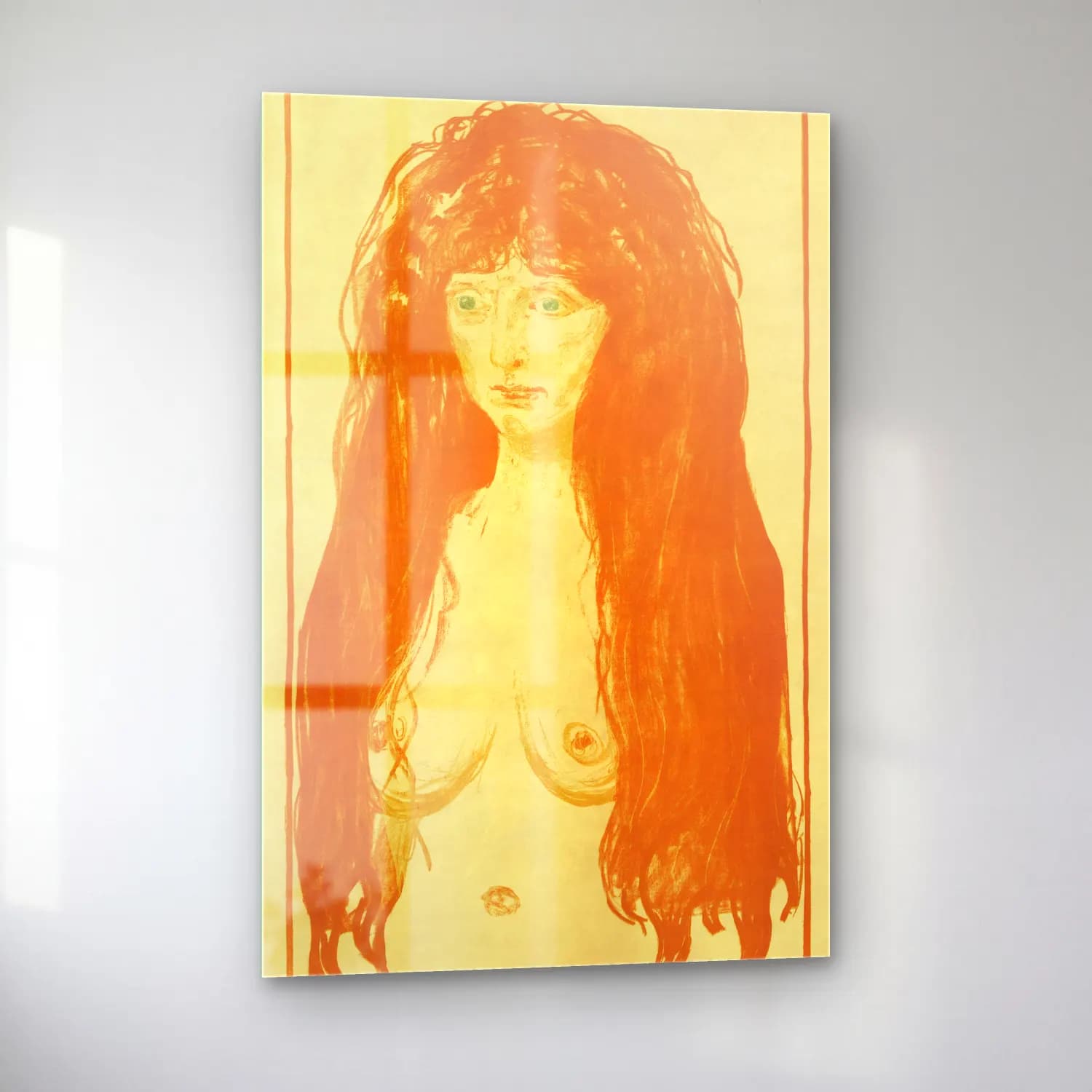 Edvard Munch – The Sin, Woman with Red Hair and Green Eyes cam tablo — sol açıdan görünüm