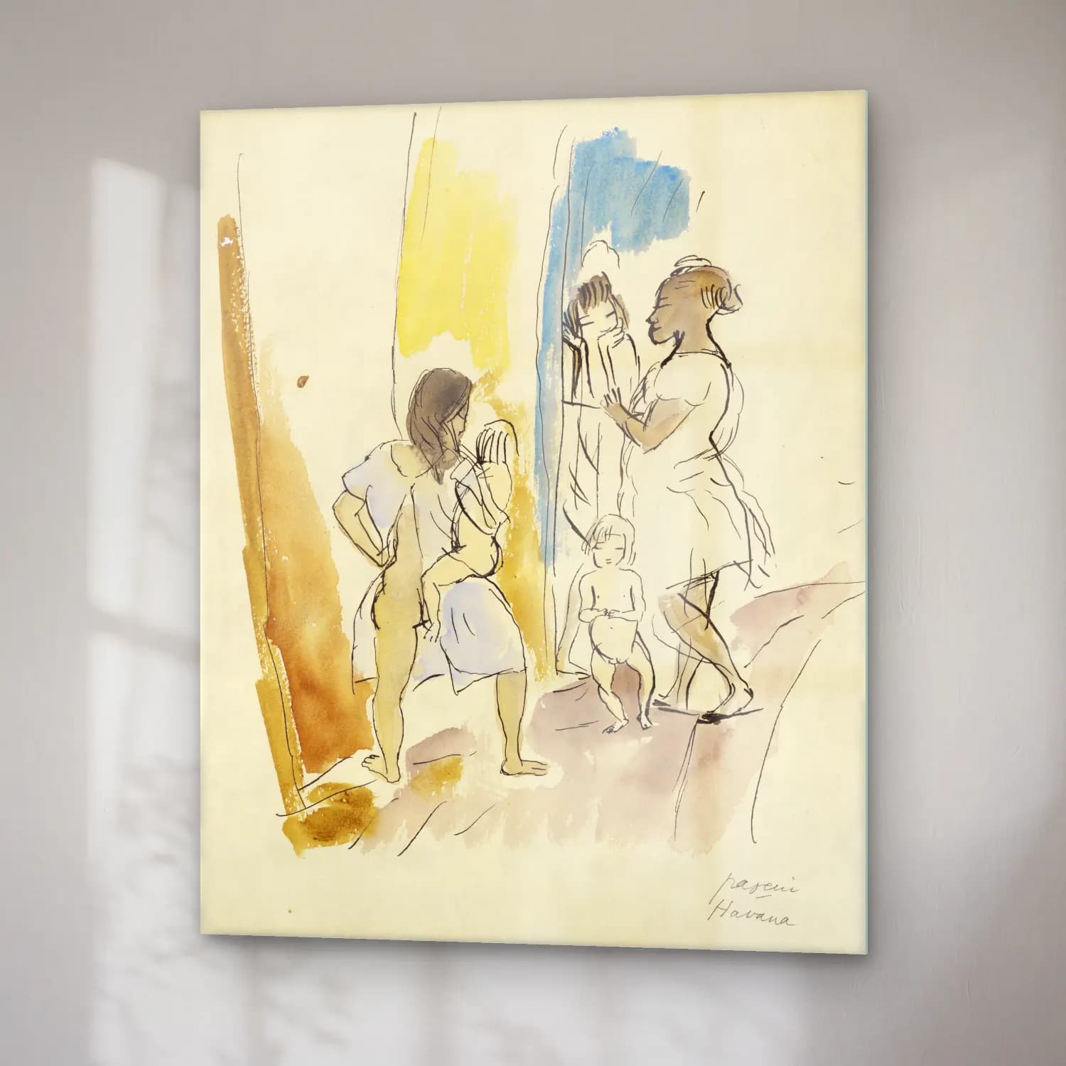Jules Pascin – Three Women and Two Children, Havana cam tablo — sağ açıdan görünüm