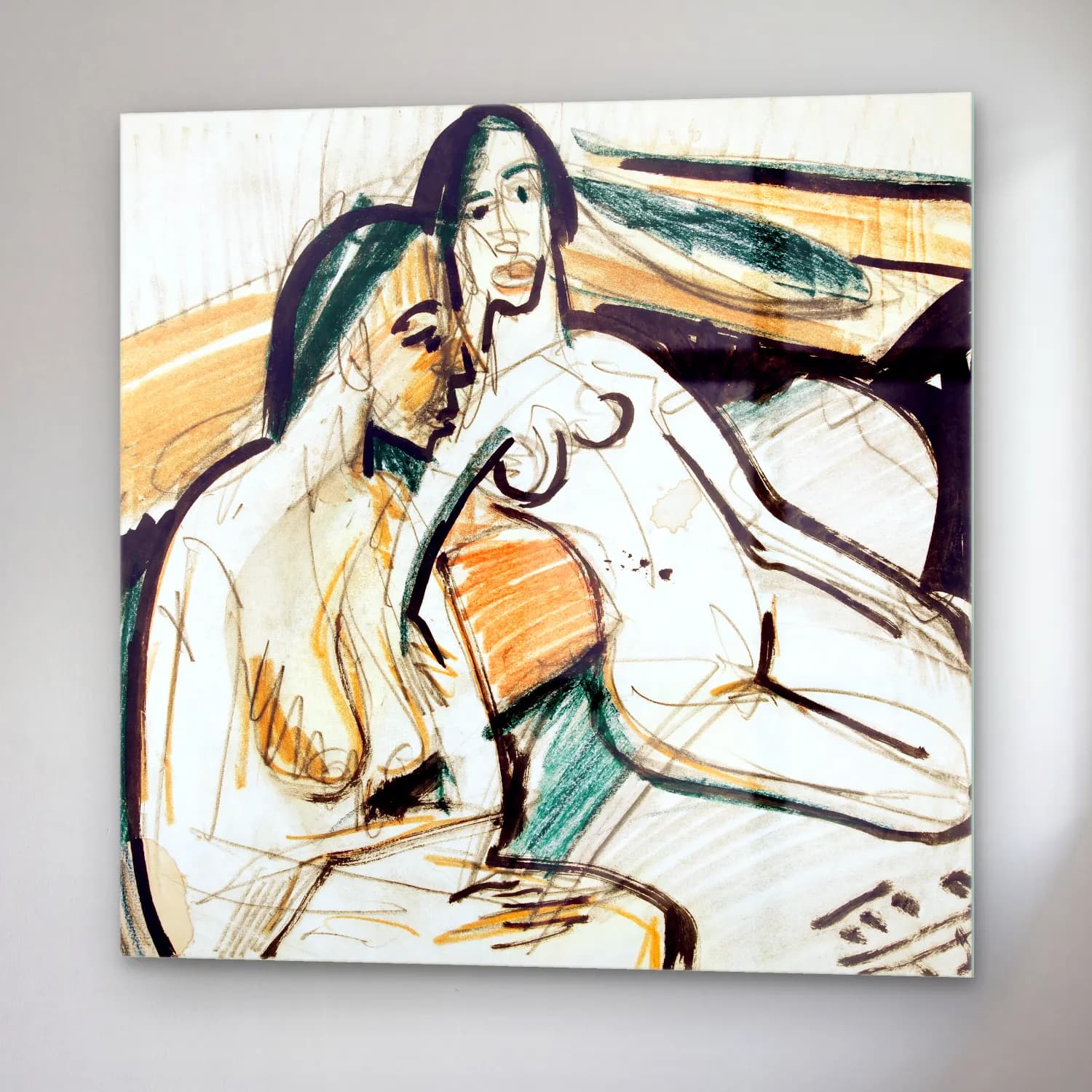 Ludwig Kirchner – Two Seated Women in Studio Ernst cam tablo — sağ açıdan görünüm