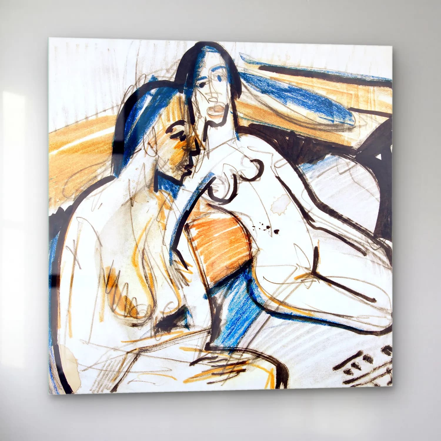 Ludwig Kirchner – Two Seated Women in Studio Ernst cam tablo — sol açıdan görünüm